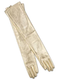 Bea Long Metallic Leather Gloves