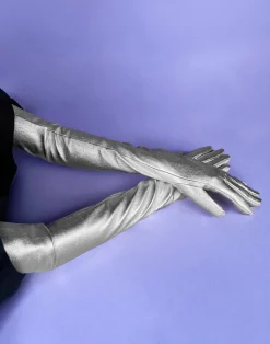 Bea Long Metallic Leather Gloves