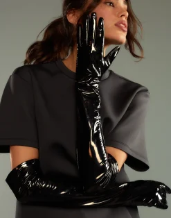 Bea Long Patent Leather Gloves