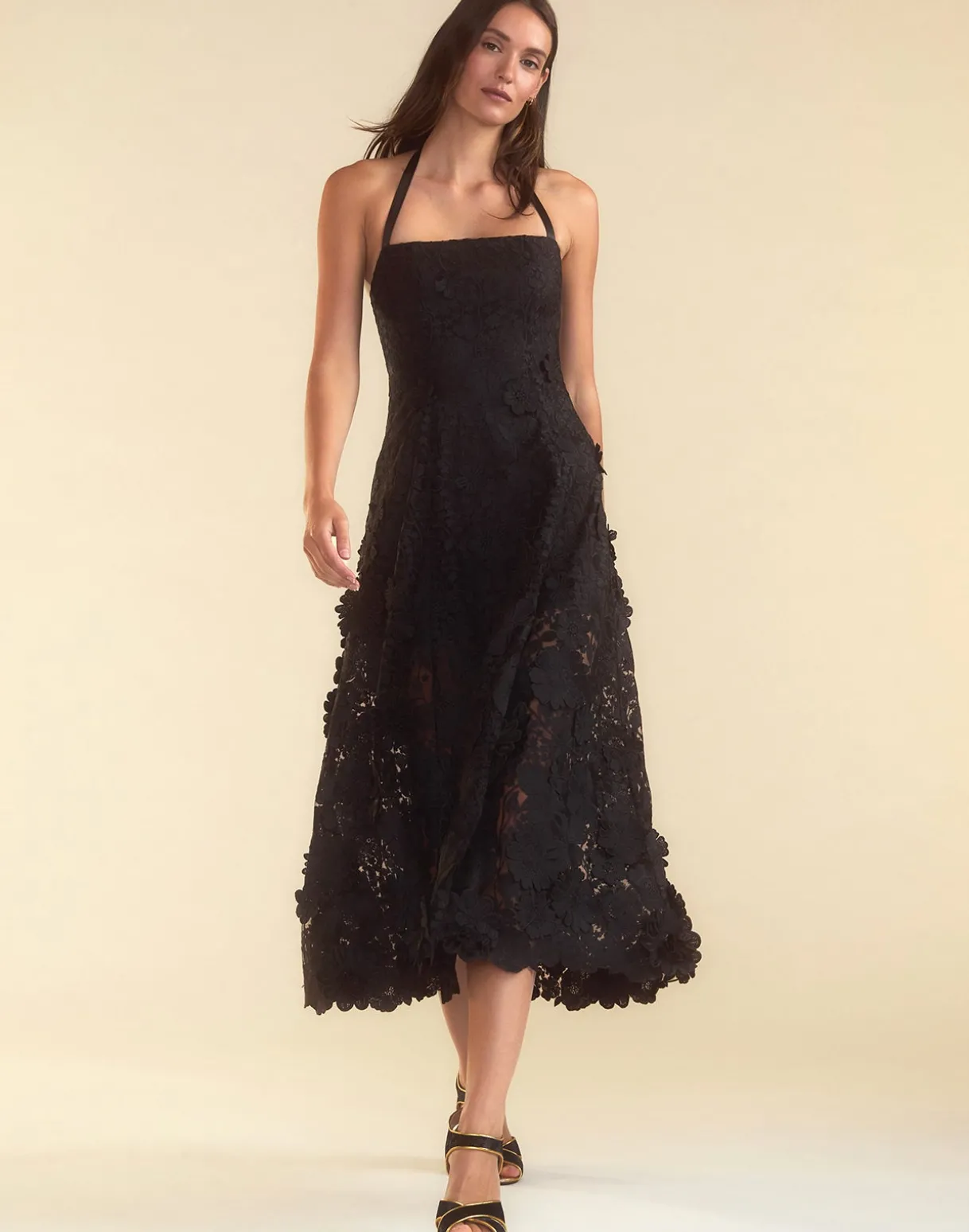 Blooming Lace Halter Dress