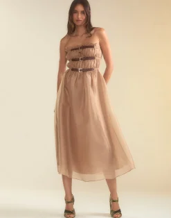 Buckle Up Silk Organza Dress