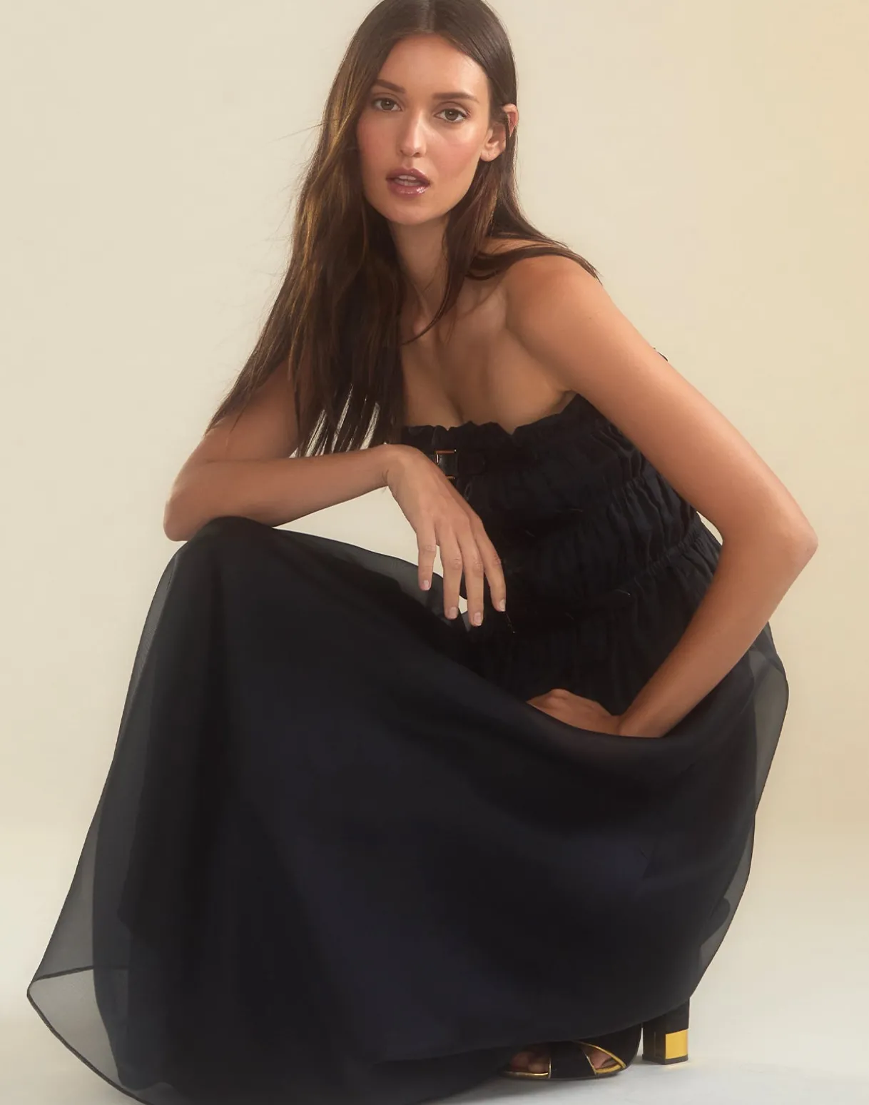 Buckle Up Silk Organza Dress