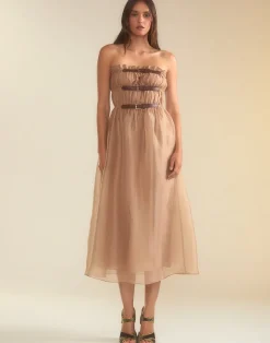 Buckle Up Silk Organza Dress