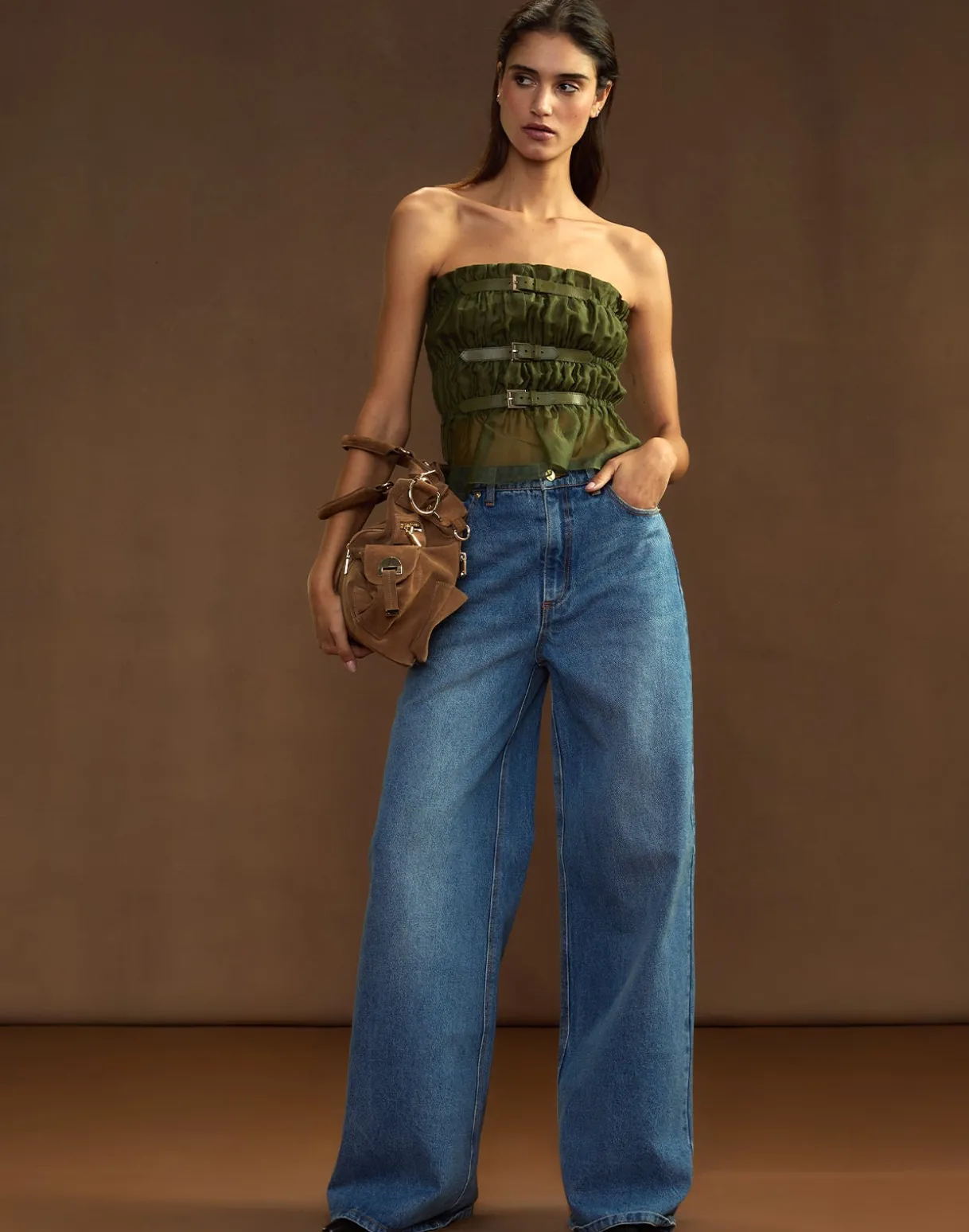 Buckle Up Silk Organza Top