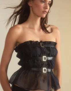 Buckle Up Silk Organza Top