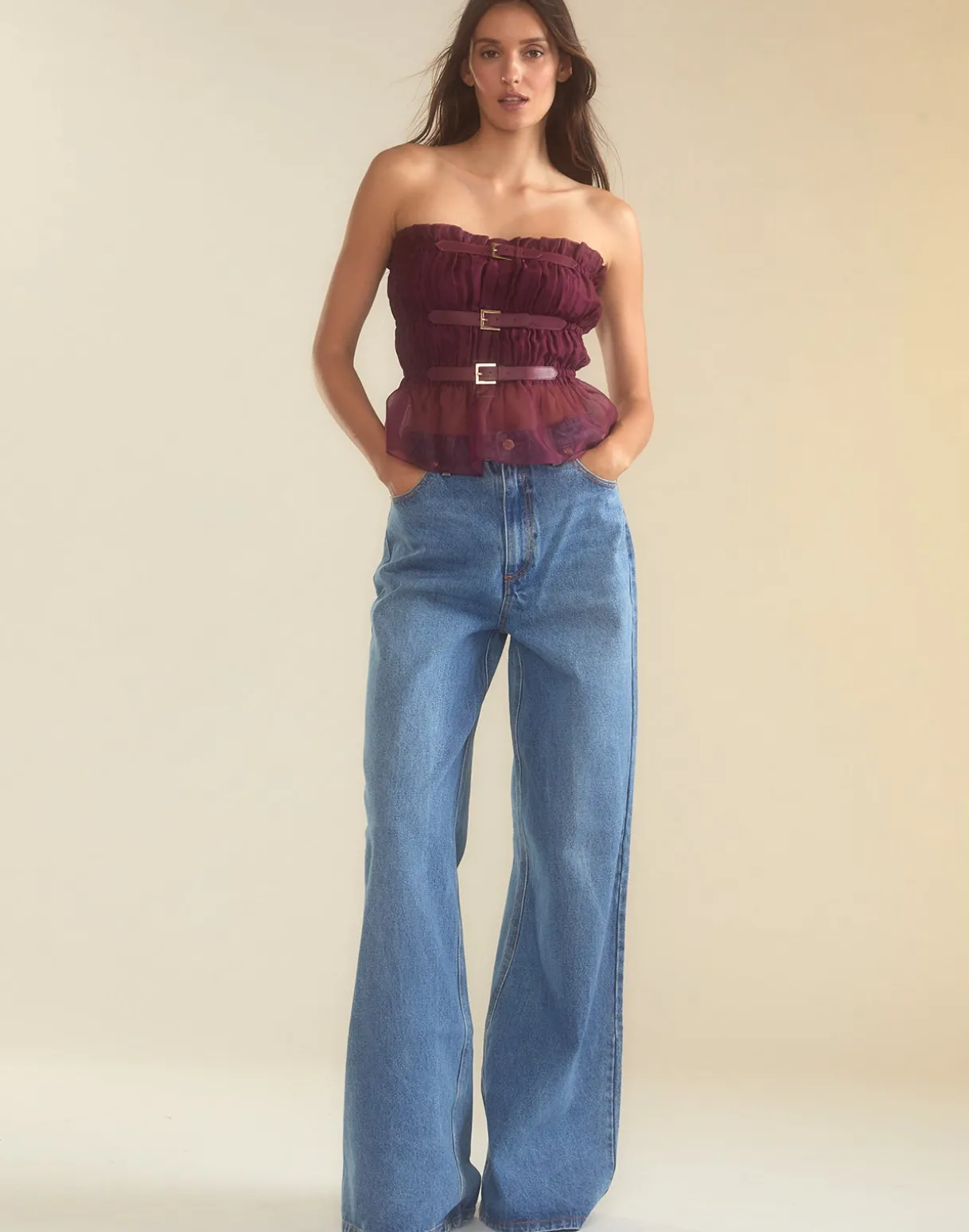 Buckle Up Silk Organza Top