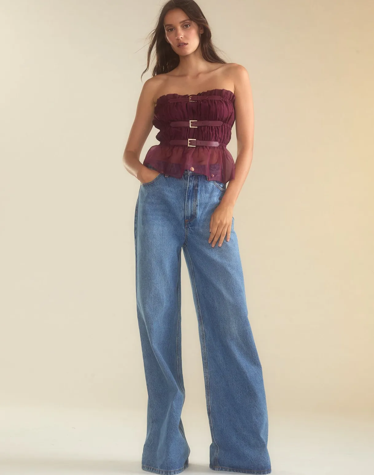Buckle Up Silk Organza Top