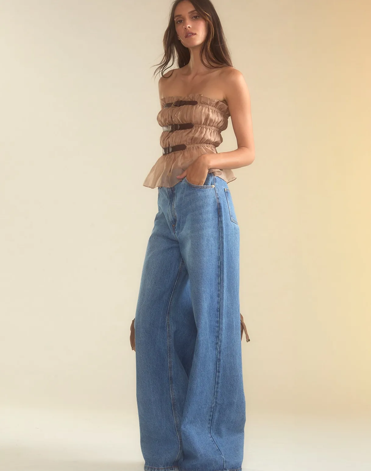 Buckle Up Silk Organza Top