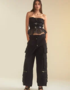 Buckle Up Silk Organza Top