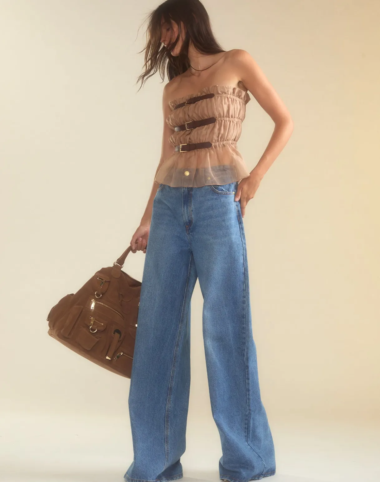 Buckle Up Silk Organza Top