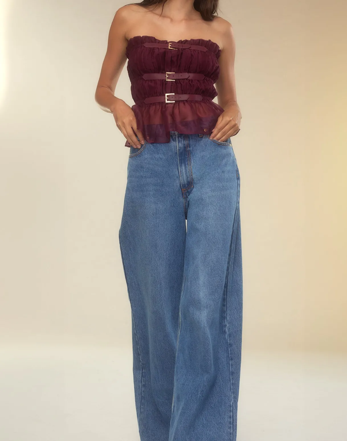 Buckle Up Silk Organza Top