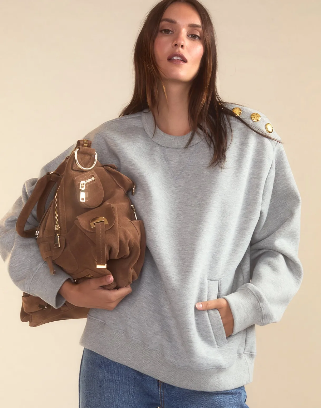 Button Up Sweatshirt