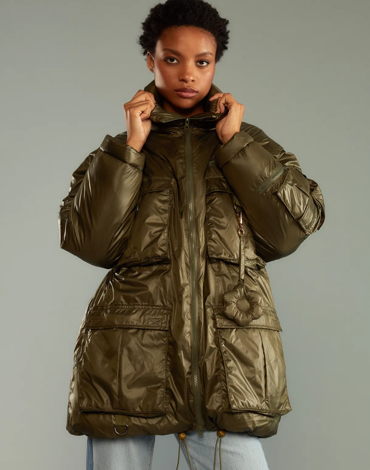 Cargo Pocket Puffer Coat