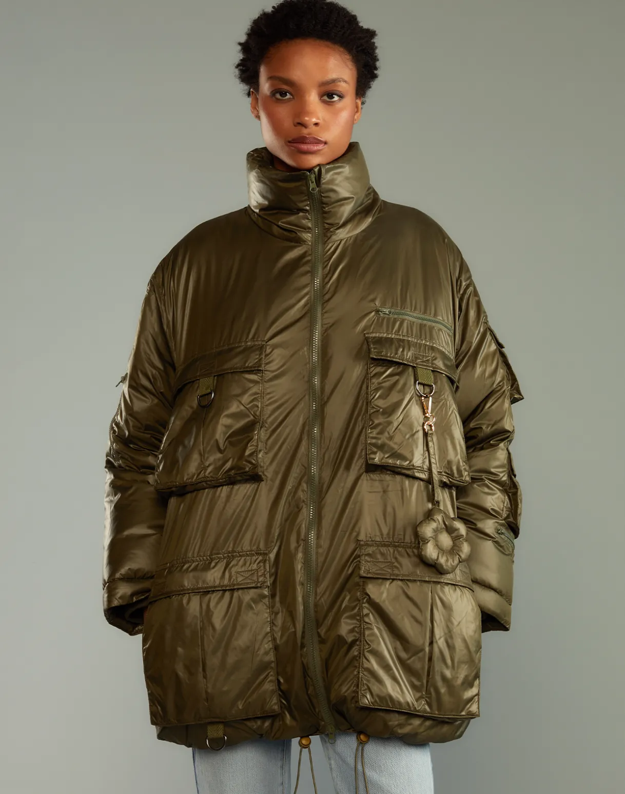 Cargo Pocket Puffer Coat