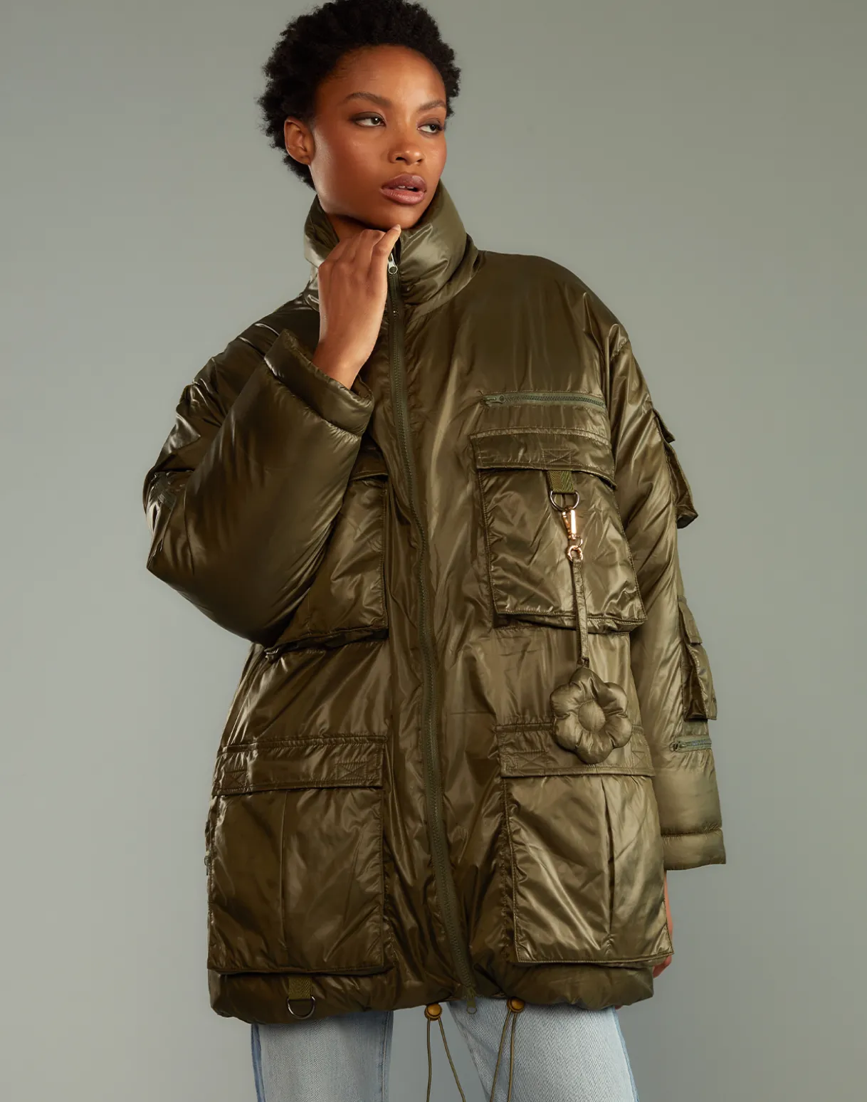 Cargo Pocket Puffer Coat