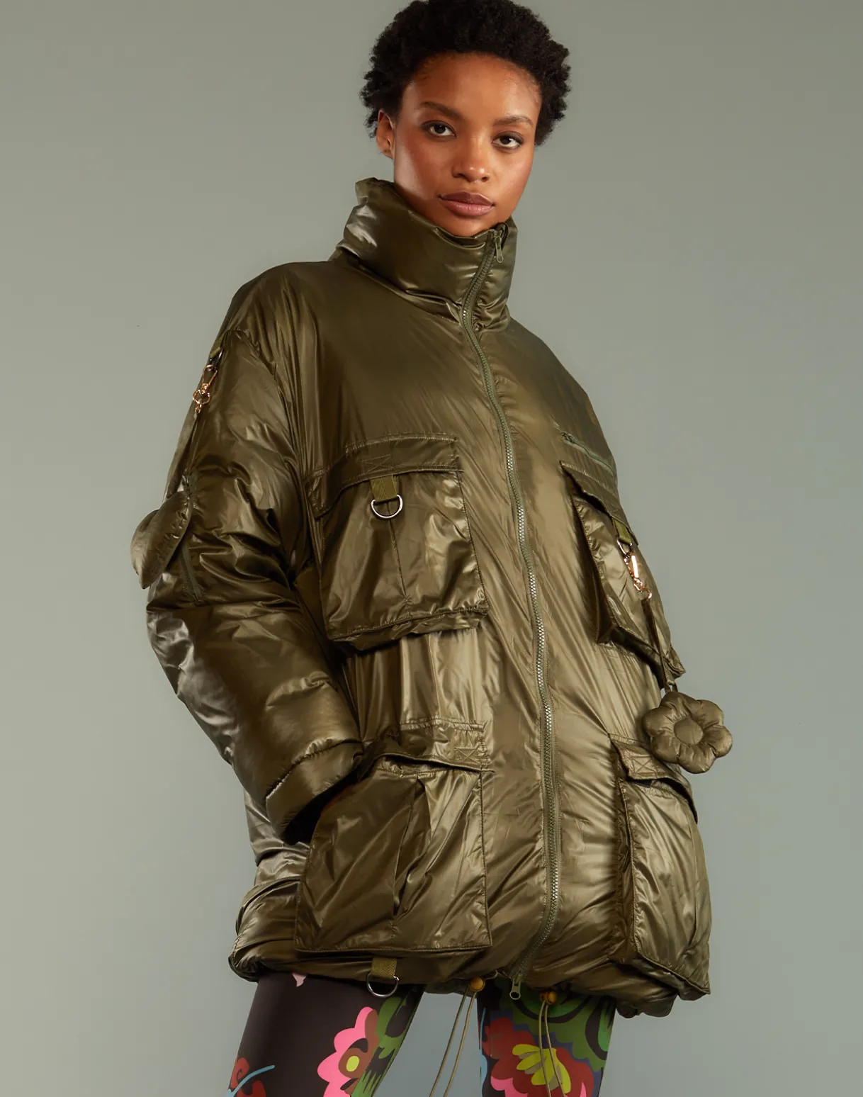 Cargo Pocket Puffer Coat