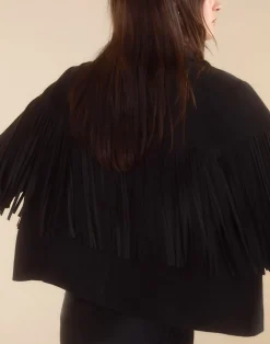 Carrie Cropped Fringe Suede Jacket