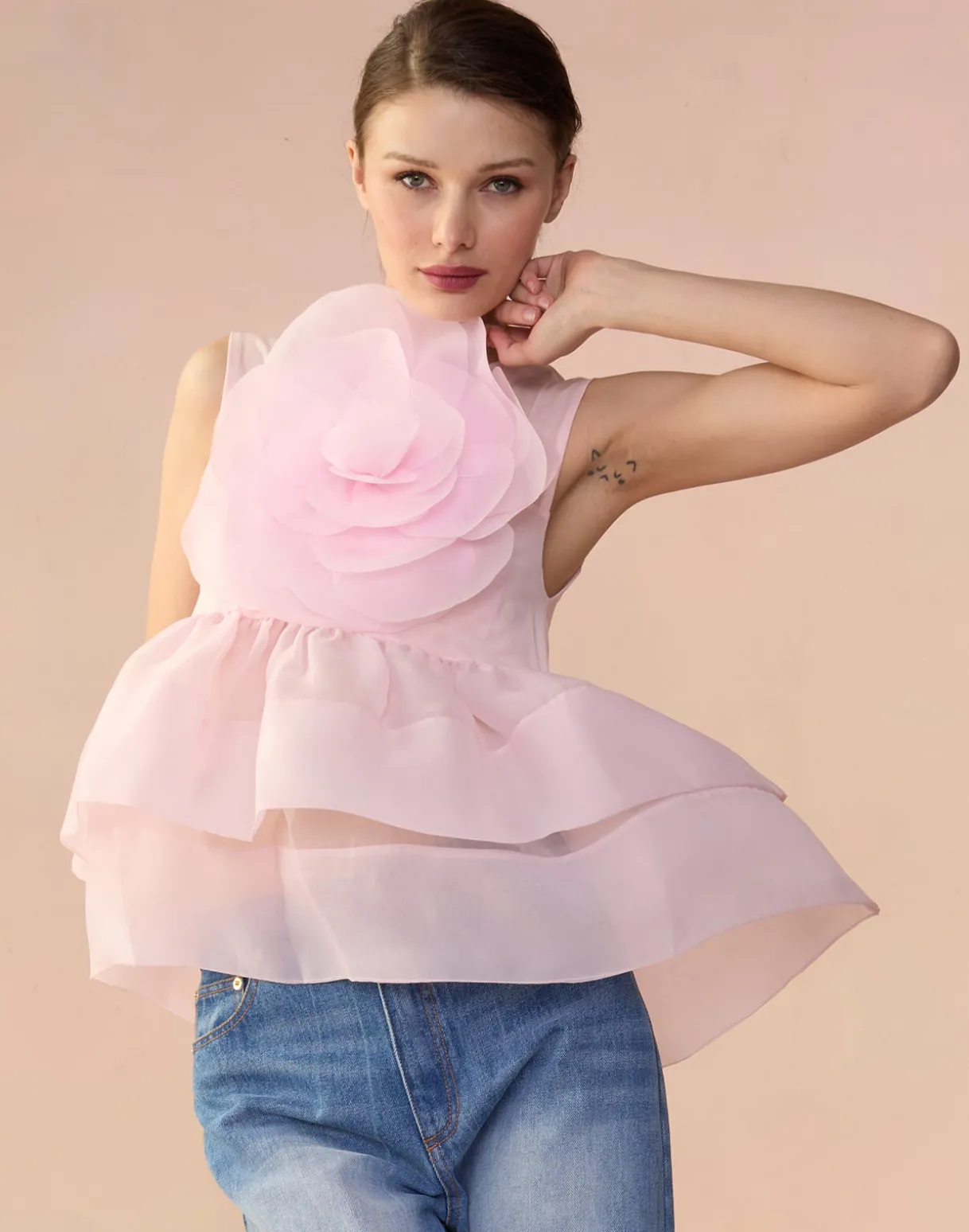 Chloe Organza Flower Top