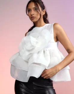 Chloe Organza Flower Top
