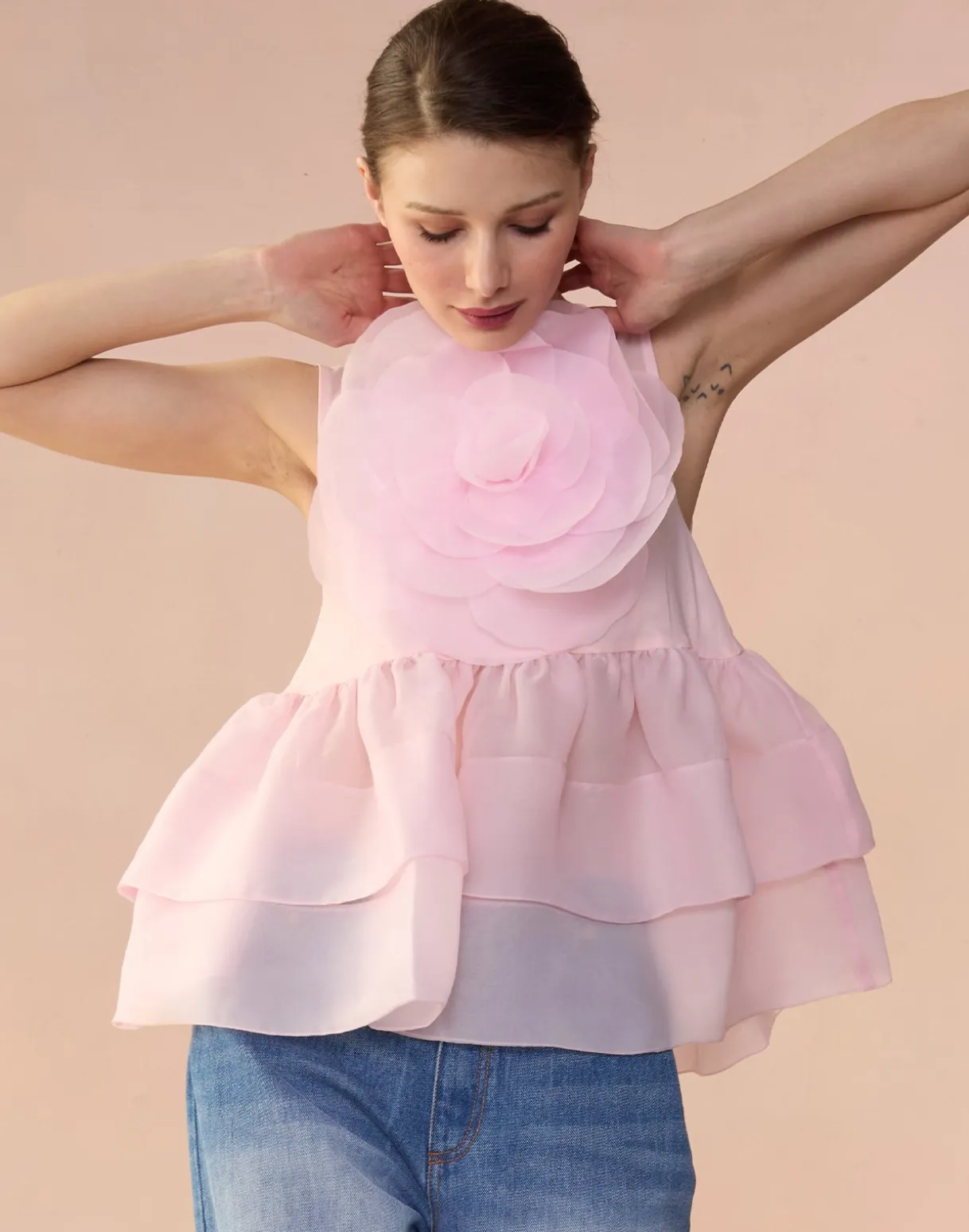 Chloe Organza Flower Top