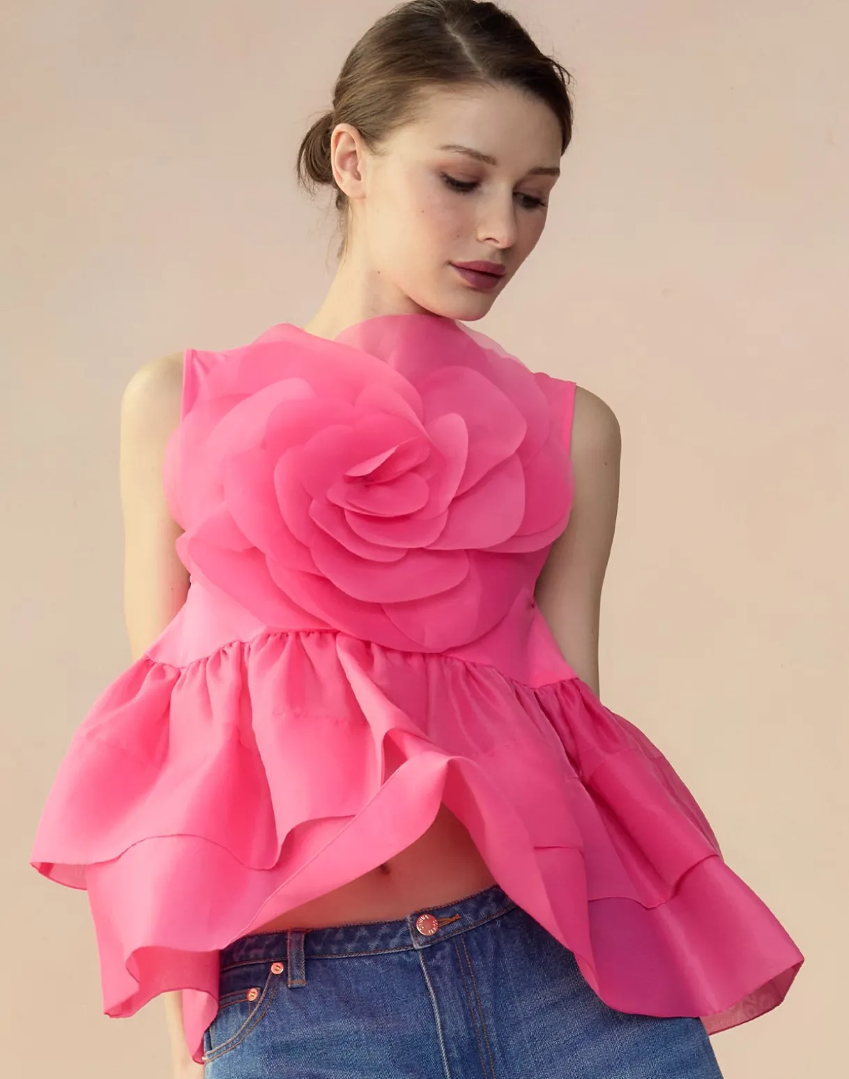 Chloe Organza Flower Top