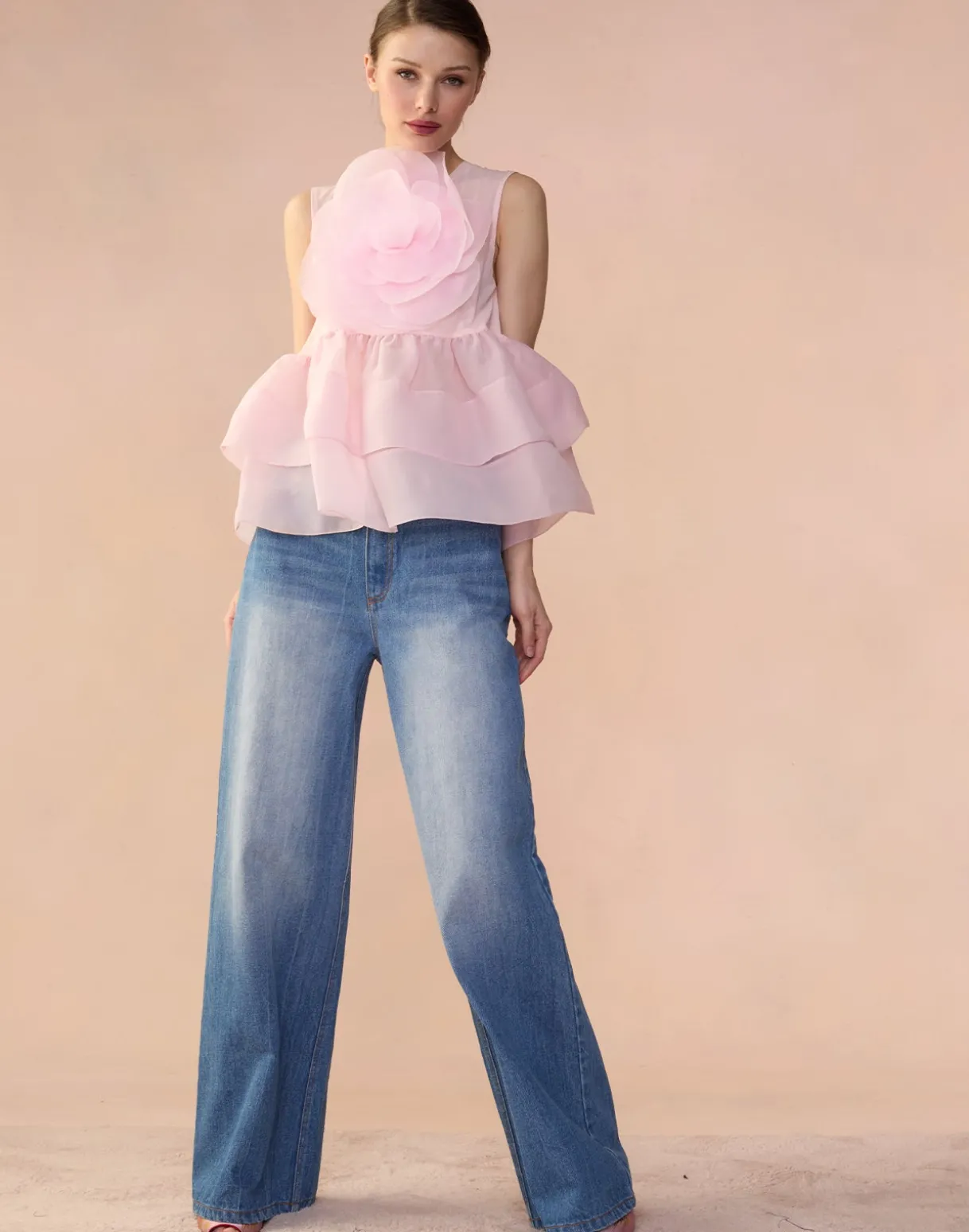 Chloe Organza Flower Top