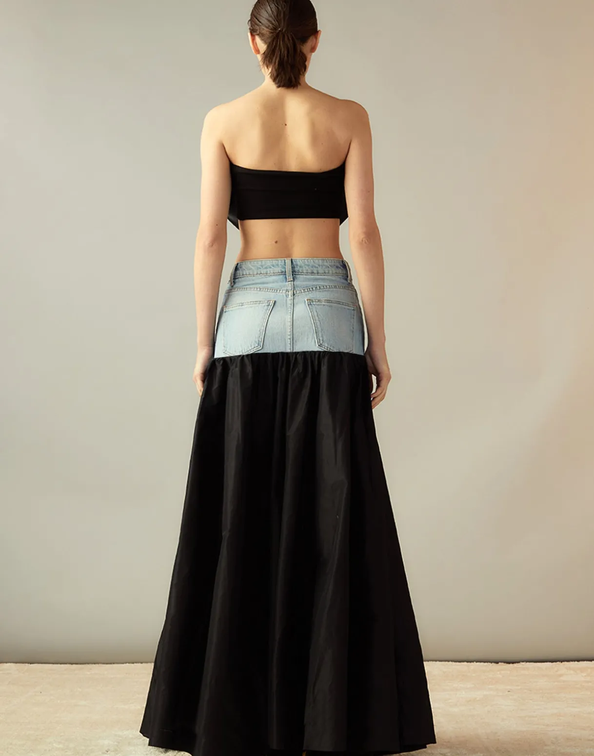 Denim Taffeta Skirt