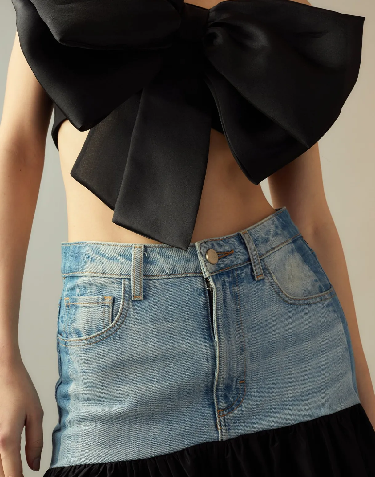 Denim Taffeta Skirt
