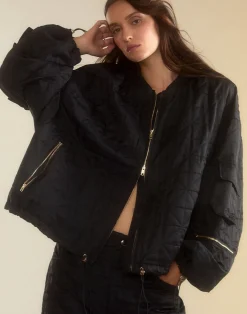 Downtown Quilted Bomber Jacket