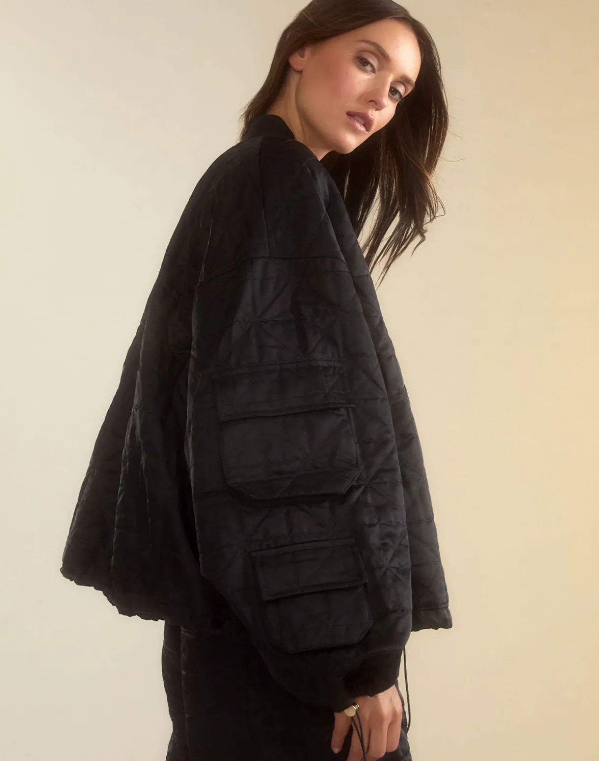 Downtown Quilted Bomber Jacket