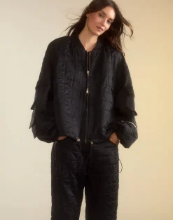 Downtown Quilted Bomber Jacket