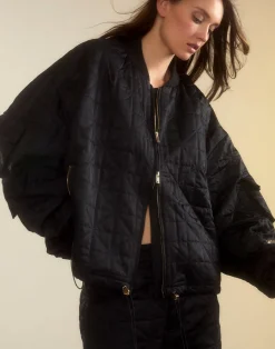 Downtown Quilted Bomber Jacket