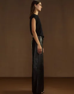Embossed Leather Pants