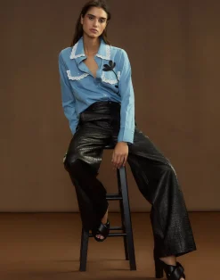 Embossed Leather Pants