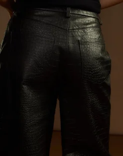 Embossed Leather Pants