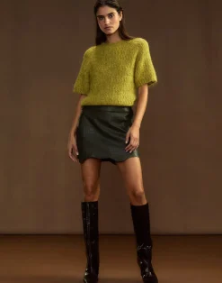 Embossed Leather Skirt