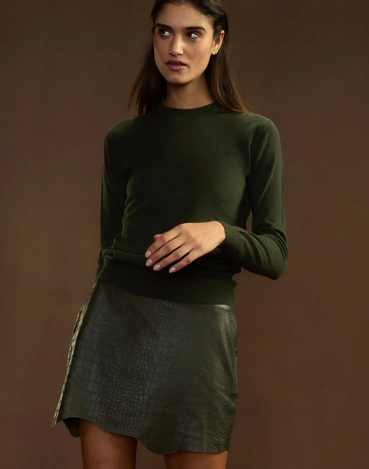 Embossed Leather Skirt