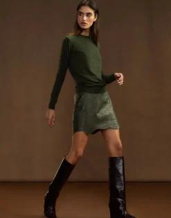 Embossed Leather Skirt