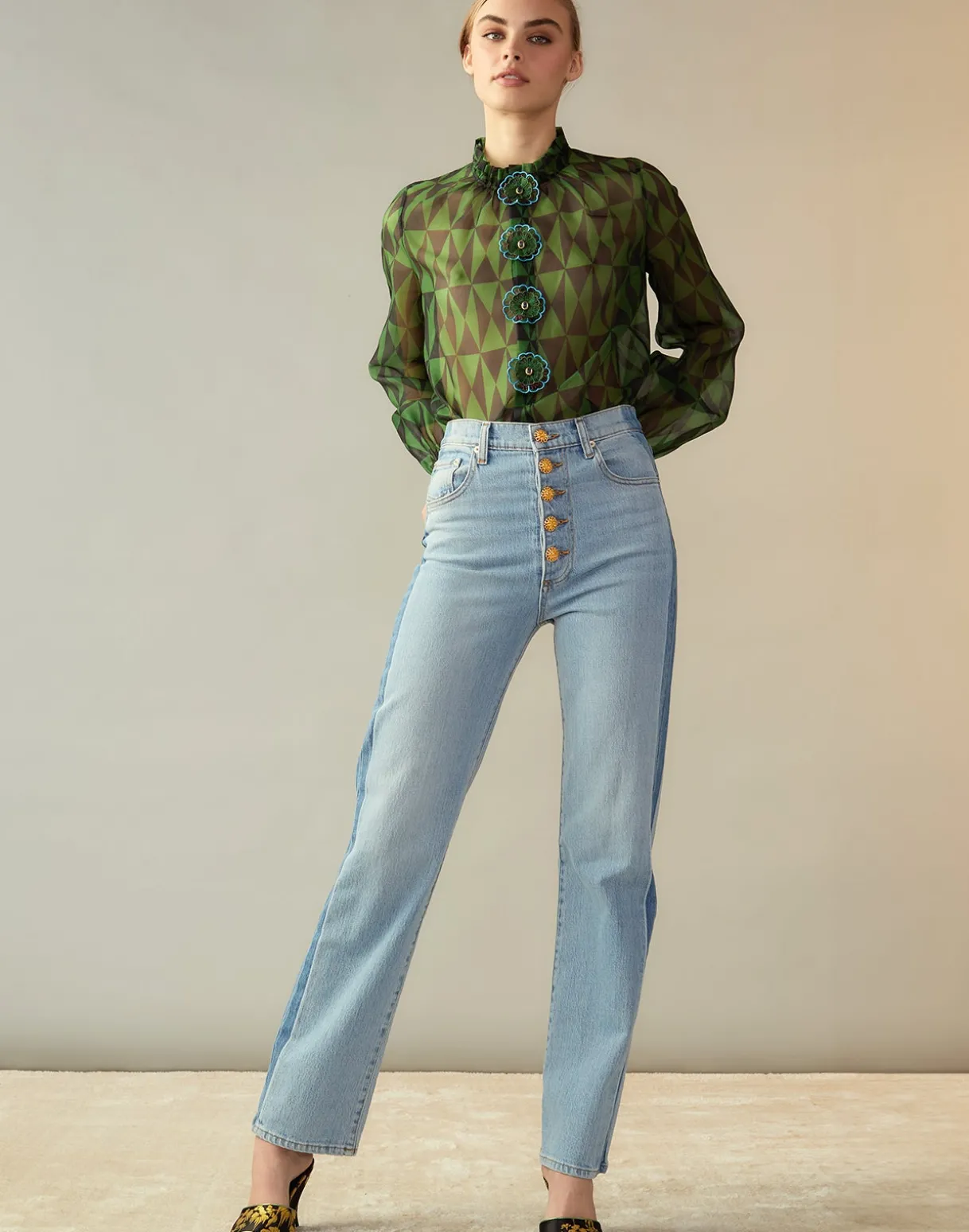 Evergreen Silk Organza Shirt