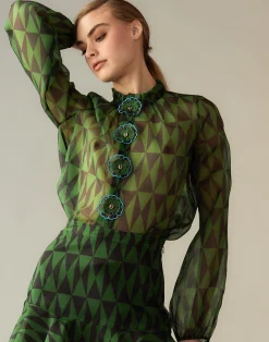 Evergreen Silk Organza Shirt