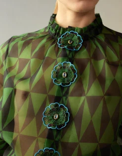 Evergreen Silk Organza Shirt