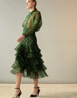 Evergreen Silk Organza Skirt
