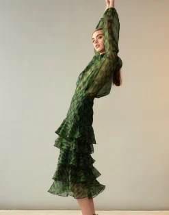 Evergreen Silk Organza Skirt