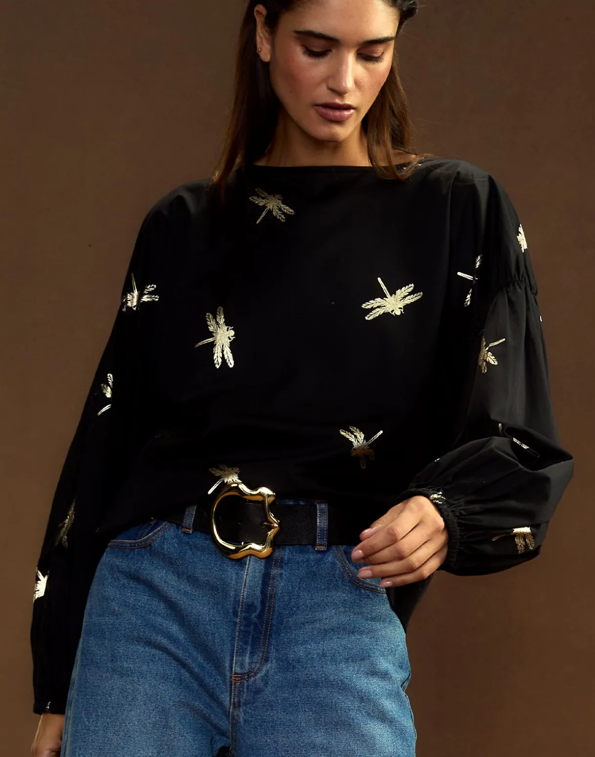 Geneva Gold Foil Blouse