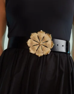 Gold Flower Buckle Belt