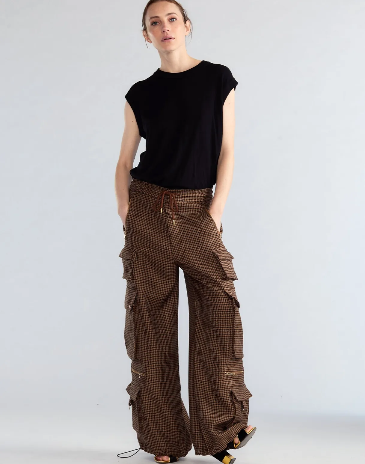 Houndstooth Cargo Pants