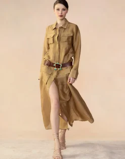 Lagos Silk Linen Shirt Dress