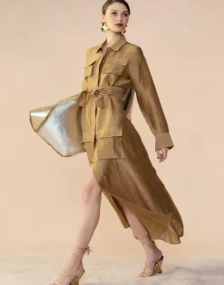 Lagos Silk Linen Shirt Dress
