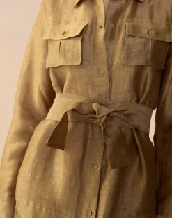 Lagos Silk Linen Shirt Dress
