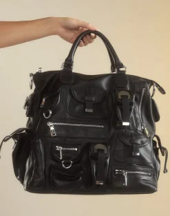Leather Cargo Pocket Bag